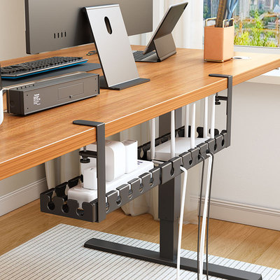 桌下理线收纳架插排固定收纳神器