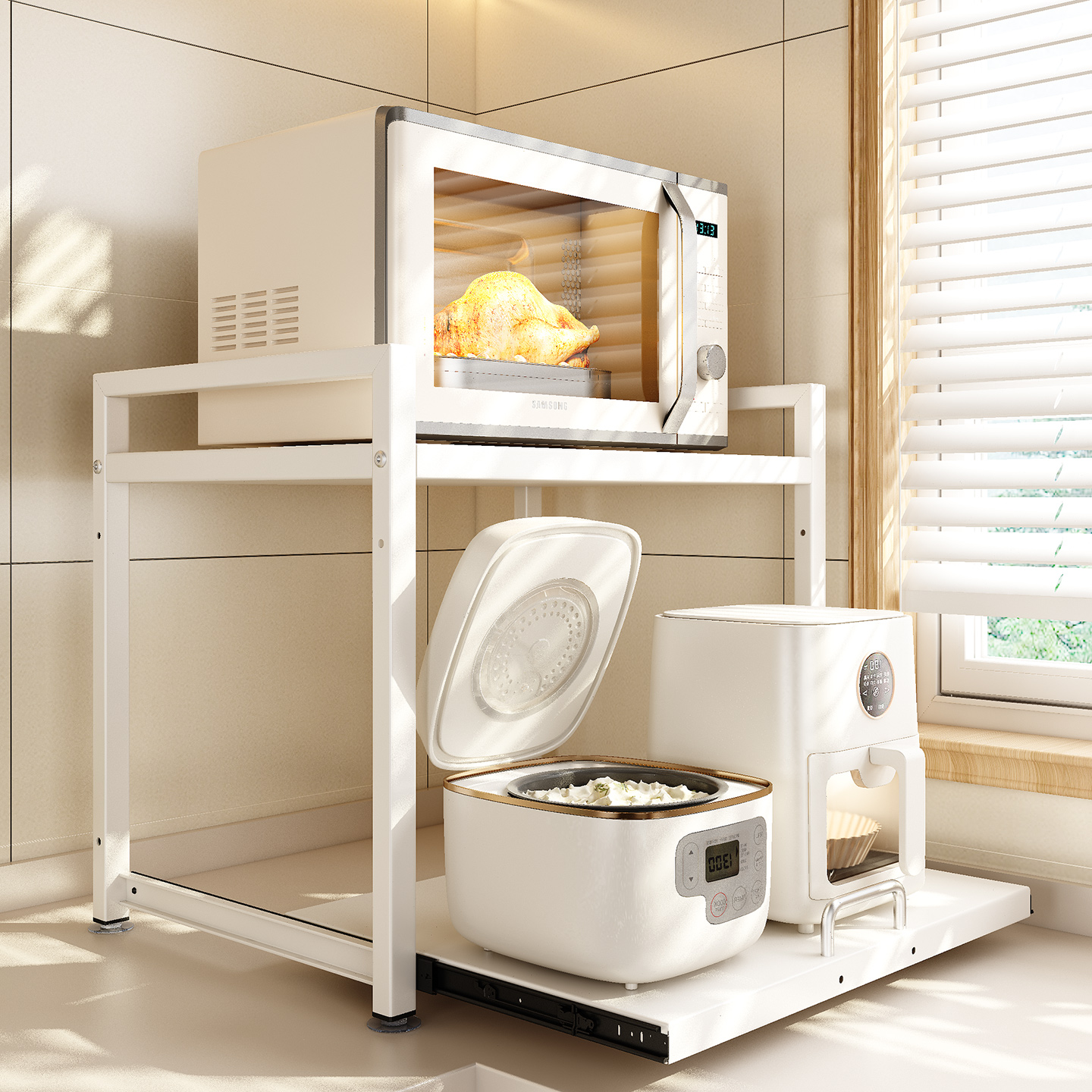 厨房多功能微波炉收纳架