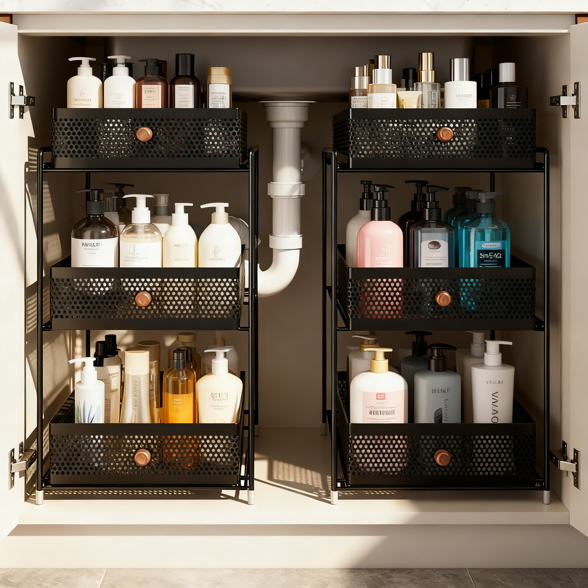 厨房抽拉式置物架橱柜内分层架