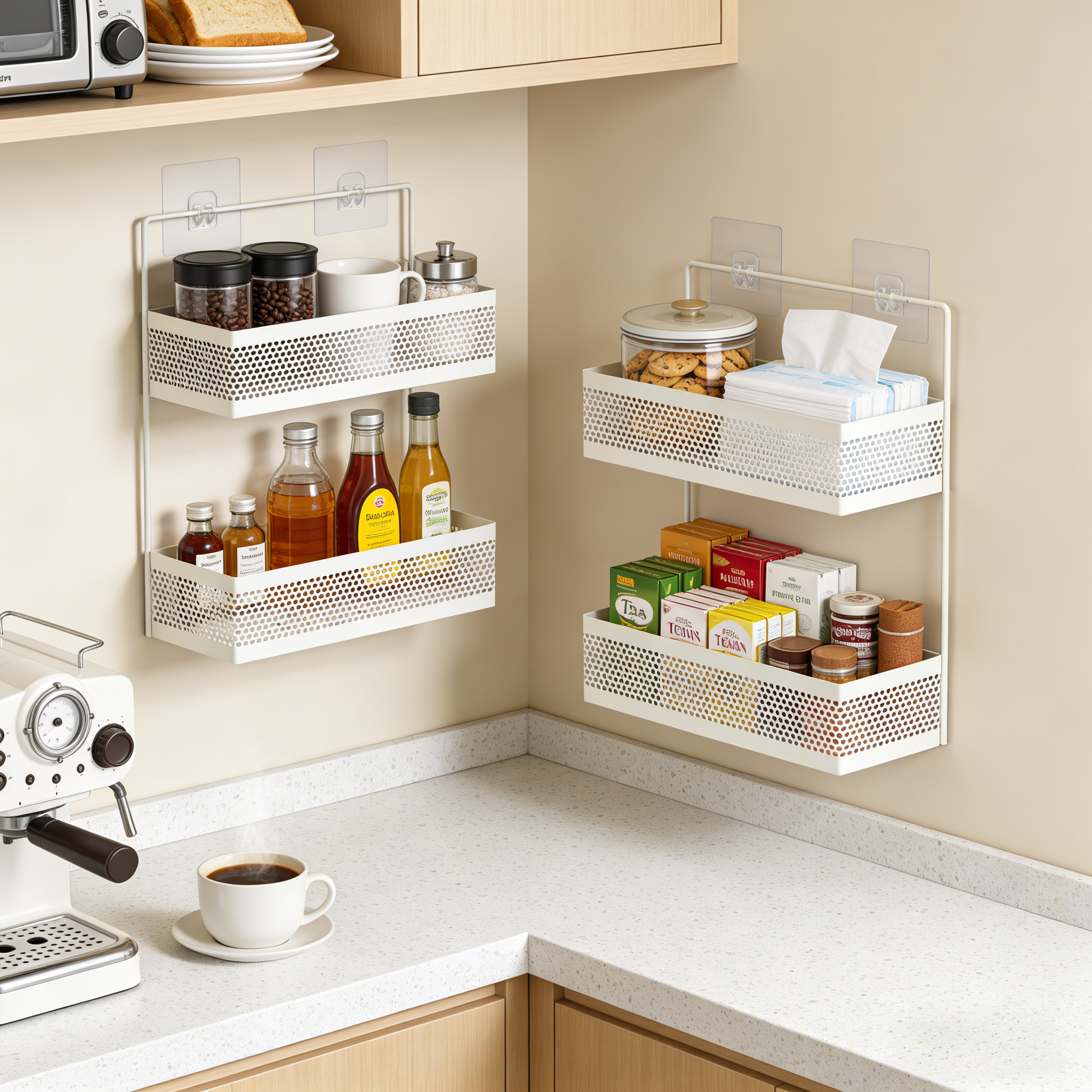 厨房置物架免打孔壁挂式调料架调味料墙上调味品挂架家用收纳架子,厨房/烹饪用具,厨房置物架/置物柜/角架,淘宝优惠券,粉丝福利购,淘宝优惠卷