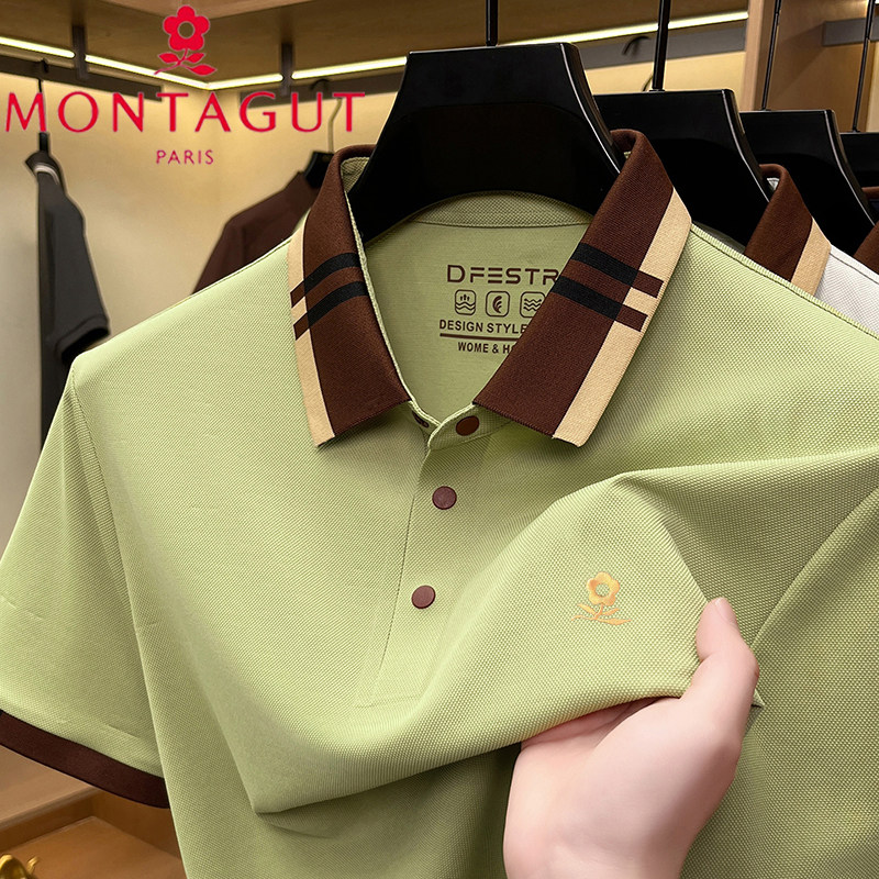 法国梦特娇夏季新款纯棉POLO衫高端短袖T恤商务休闲男士翻领上衣