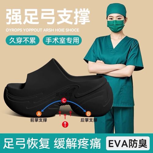 足弓支撑拖鞋女款2026新款夏季外穿厚底增高久站不累脚防滑凉拖女