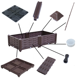 组合种植箱配件DIY阳台种菜盆楼顶蔬菜种植箱种菜箱底盘侧板支杆