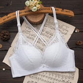 白色内衣女小胸聚拢薄款 秋冬 2025爆款 文胸套装 交叉美背收副乳新款