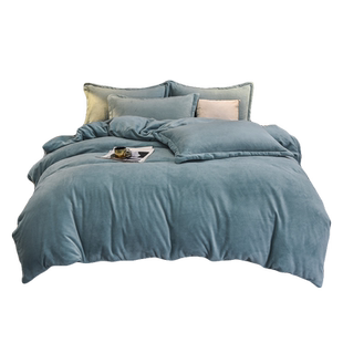 定做牛奶绒欧美尺寸四件套kingsize被套床笠款queen248亲肤无静电