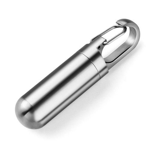 不锈钢密封防水仓便携小药盒创意挂扣收纳仓Keychain Pill Holder
