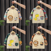 秋冬款 男童罩衣防水防脏宝宝罩衣2023新款 吃饭围兜反穿衣婴儿护衣