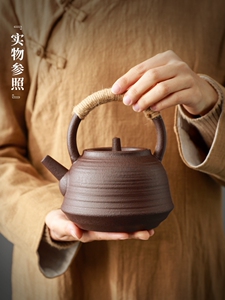 己造 围炉煮茶壶带盖烤火壶侧把提梁壶烤奶茶罐罐壶大容量可干烧