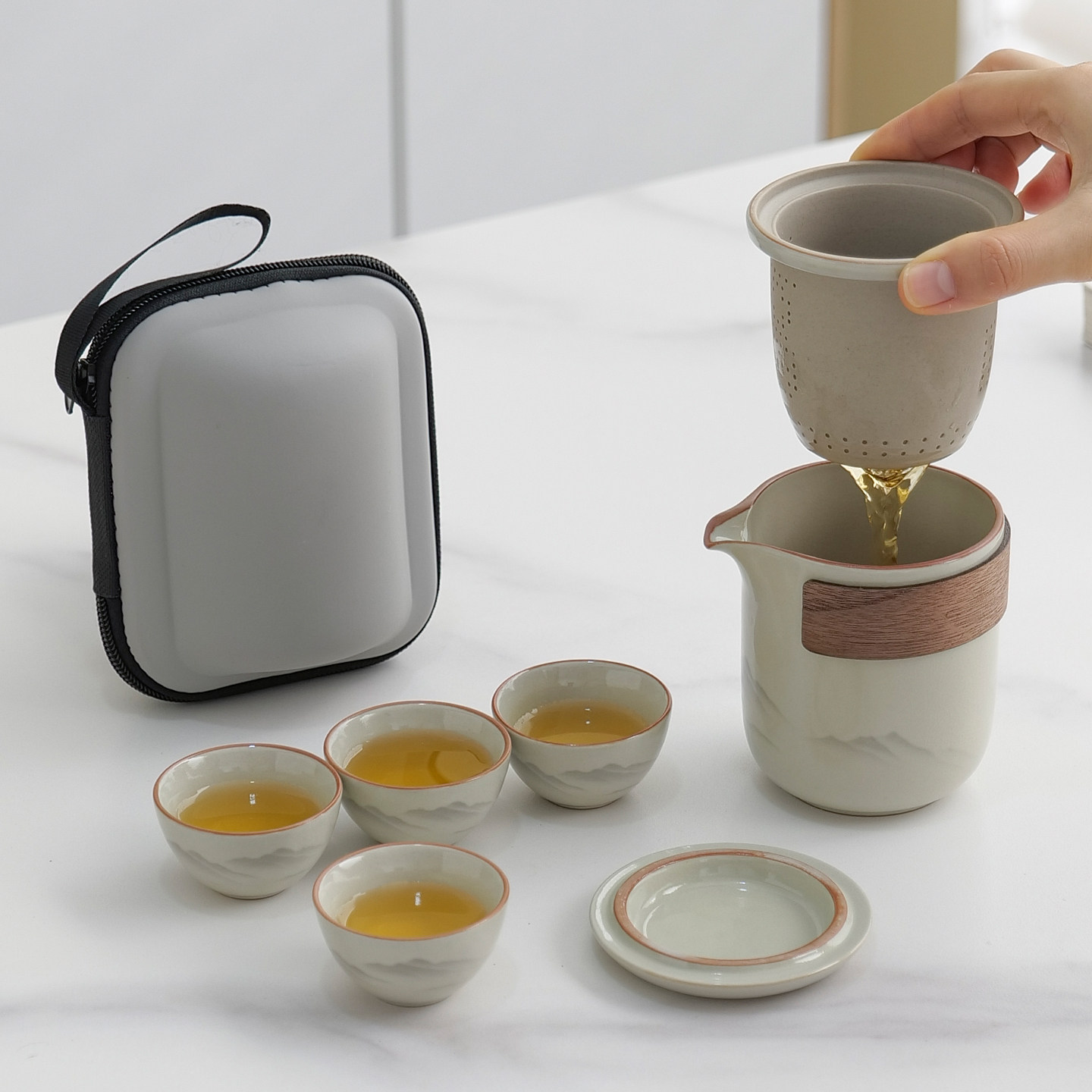 便携式旅行茶具户外一壶二四杯图片