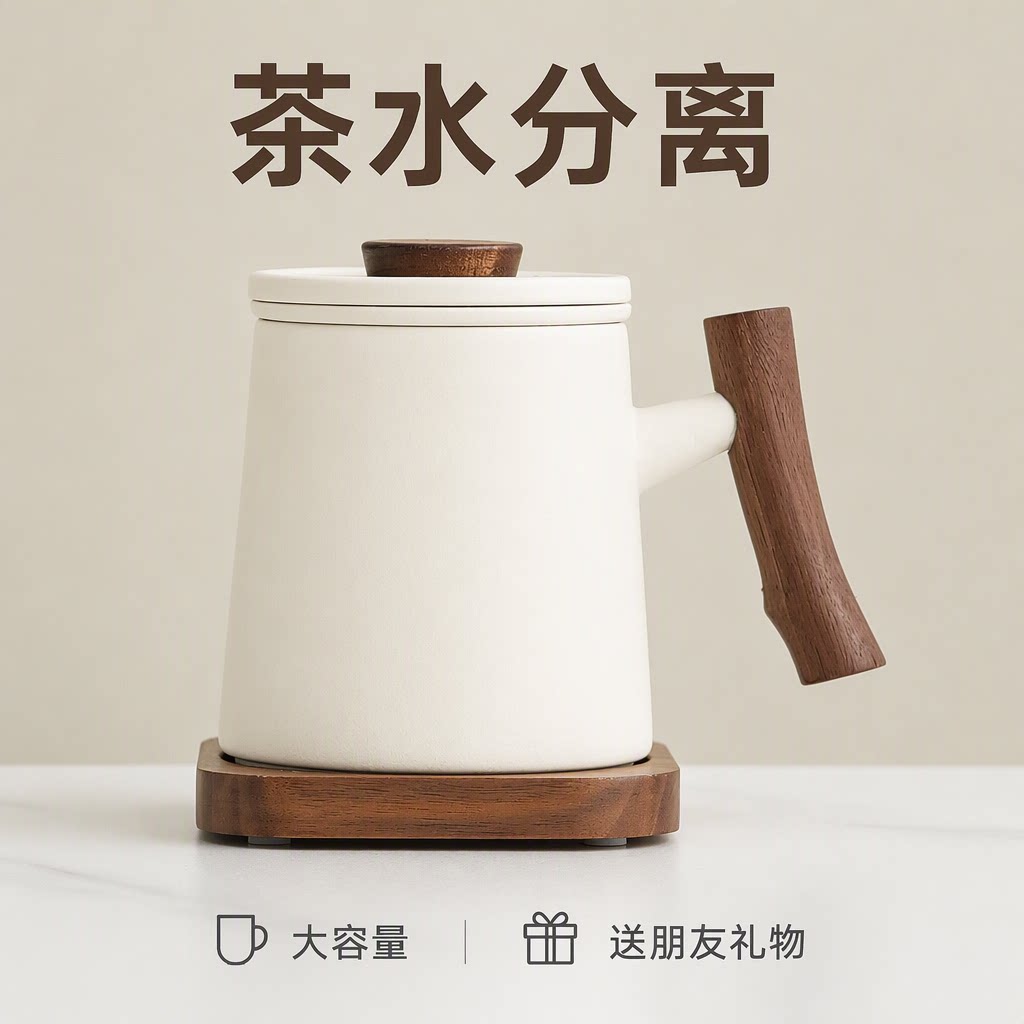 小清新陶瓷茶水分离泡茶杯个人马克杯大容量办公室杯子送朋友礼物