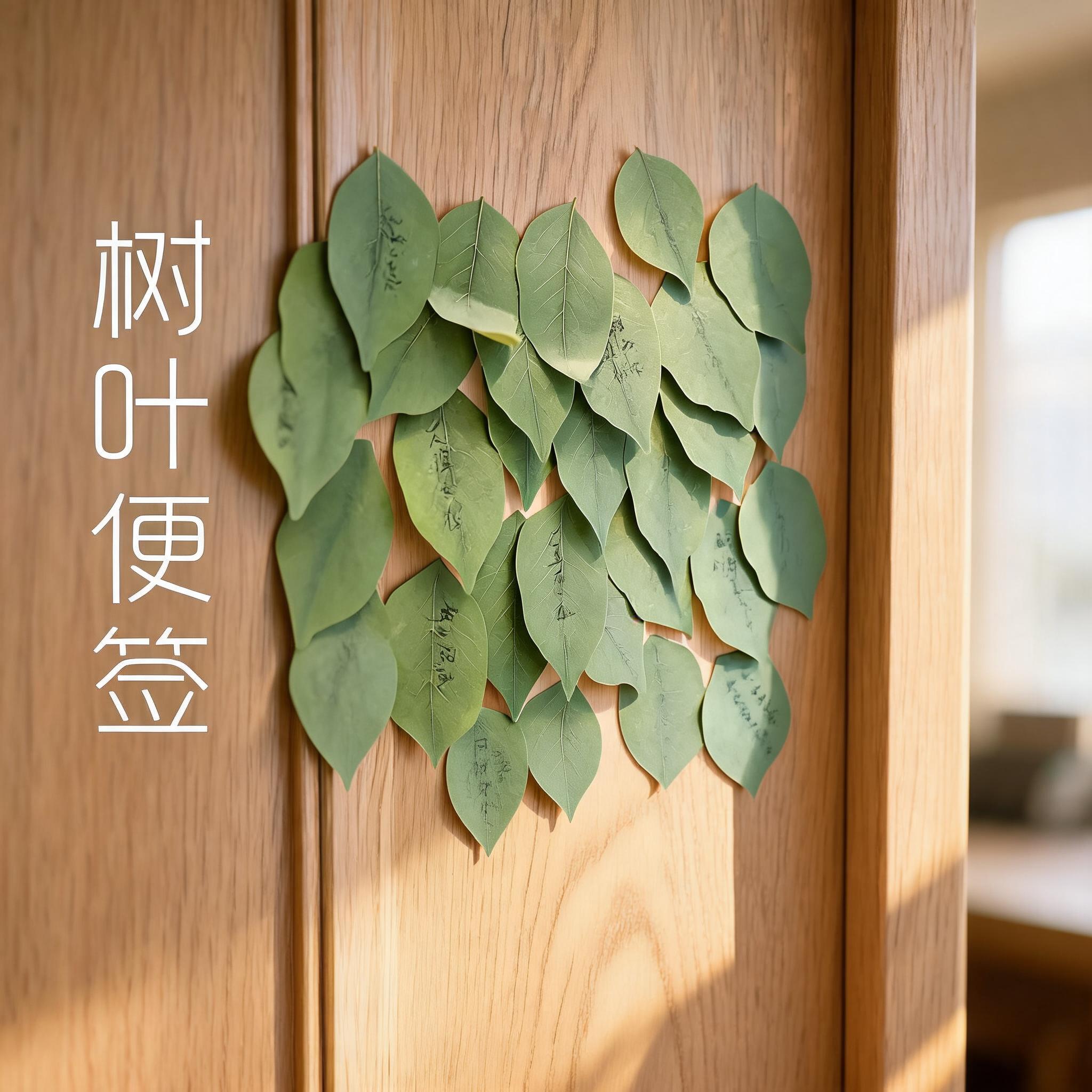 绿色树叶便利贴树叶便签纸小清新创意可爱留言条N次贴便利签纸