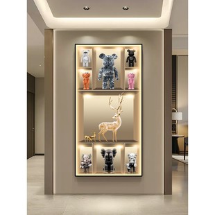 现代轻奢玄关装饰画客厅走廊过道墙壁画led灯入户玄幻挂画暴力熊