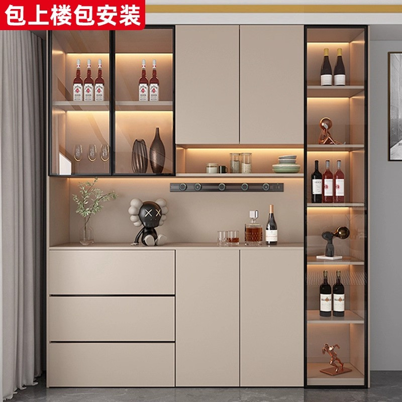全友家居餐边柜玻璃门一体整墙现代简约玄关柜茶水柜客厅餐厅酒柜