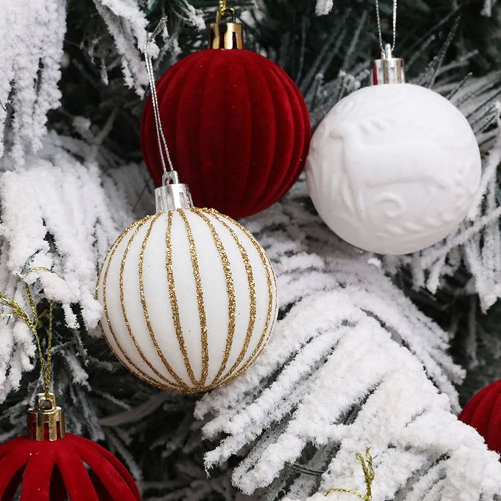 12PCS 6CM Christmas Ball Ornaments Tree Decorations For Holi