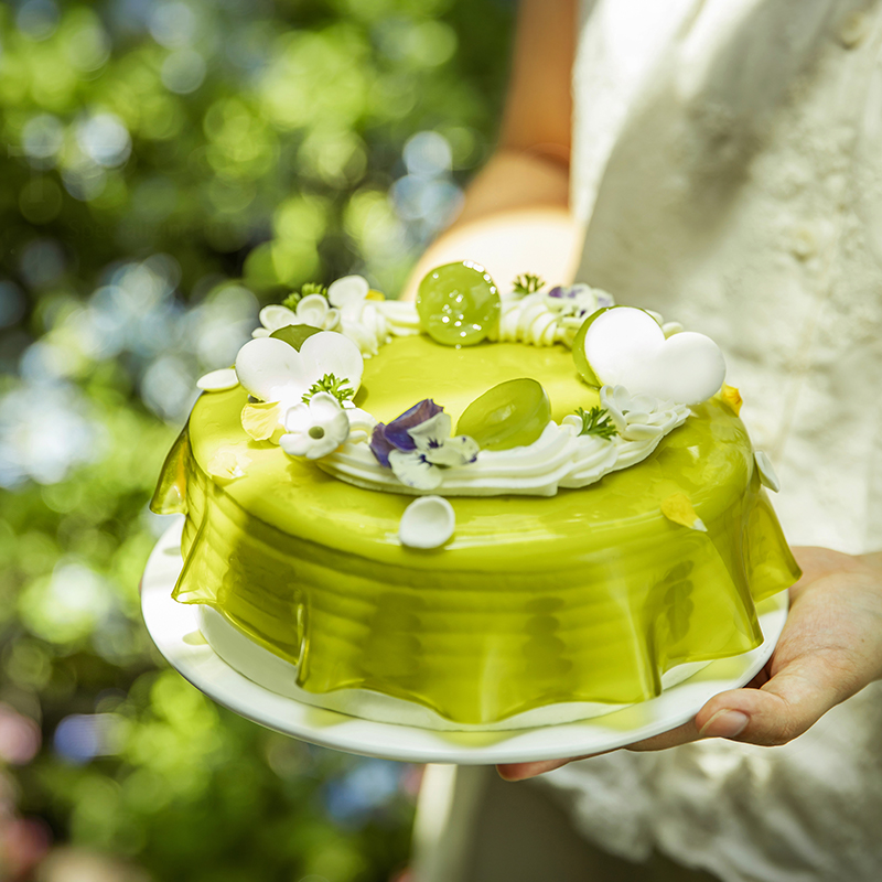 蜜桃家青提茉莉椰子镜面生日蛋糕