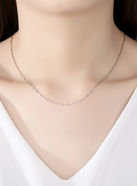 999纯银素链锁骨链百搭替换