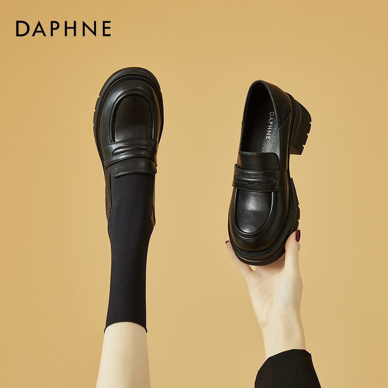 达芙妮厚底小皮鞋女jk乐福鞋