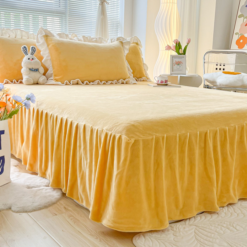 春秋季牛奶绒床裙单件珊瑚绒法兰绒床罩床单床垫保护套夏天可机洗,床上用品,床裙,淘宝优惠券,粉丝福利购,淘宝优惠卷