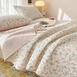 双面纯棉床盖三件套榻榻米炕盖夹棉100全棉床单件四季 可用可机洗