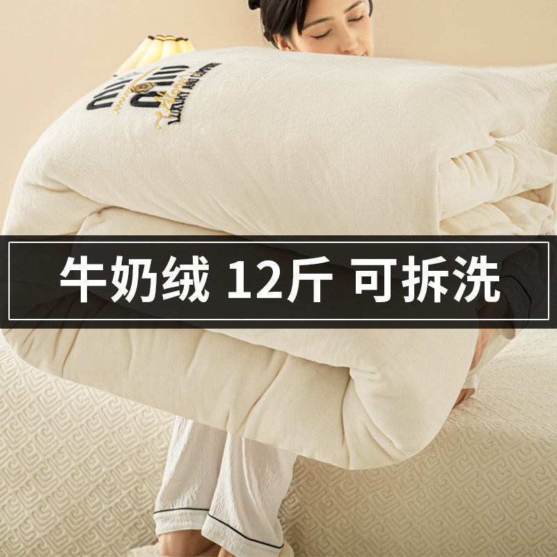 牛奶绒被芯被套被子加厚保暖冬季