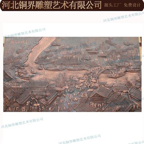 锻铜铸铜清明上河图浮雕墙壁走廊壁画挂件背景墙纪念馆装饰艺术品图片