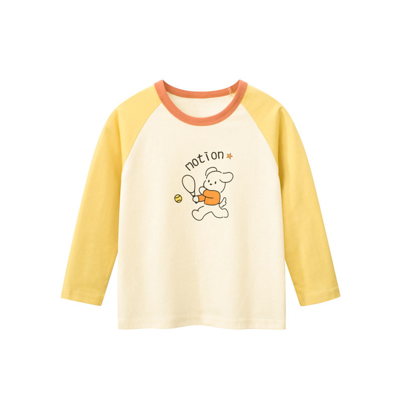 童装秋装t血黄色汗衫儿童长袖T恤女宝上衣服打底衫幼儿园套头体续