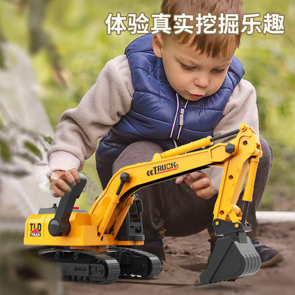 超大号挖掘机惯性工程车套装推土机玩具车男孩压路机儿童挖沙吊车