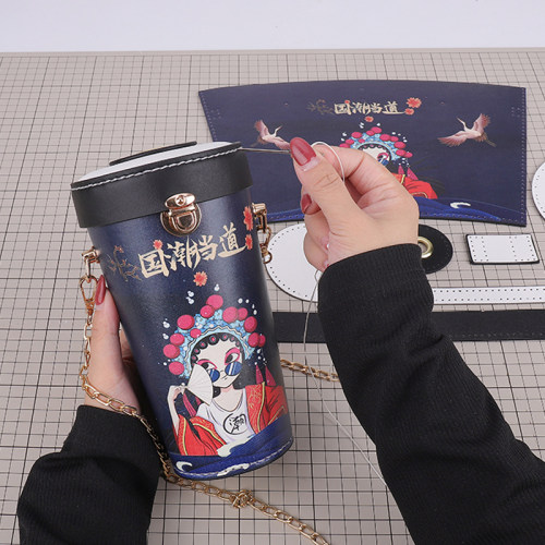 奶茶杯diy手工包自制材料包包2026新款手缝制编织国潮风女单肩包