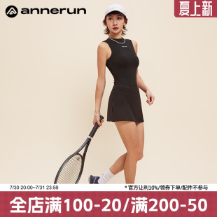 休闲健身瑜伽服 夏季 annerun防走光跑步网球服运动套装 女2025新款