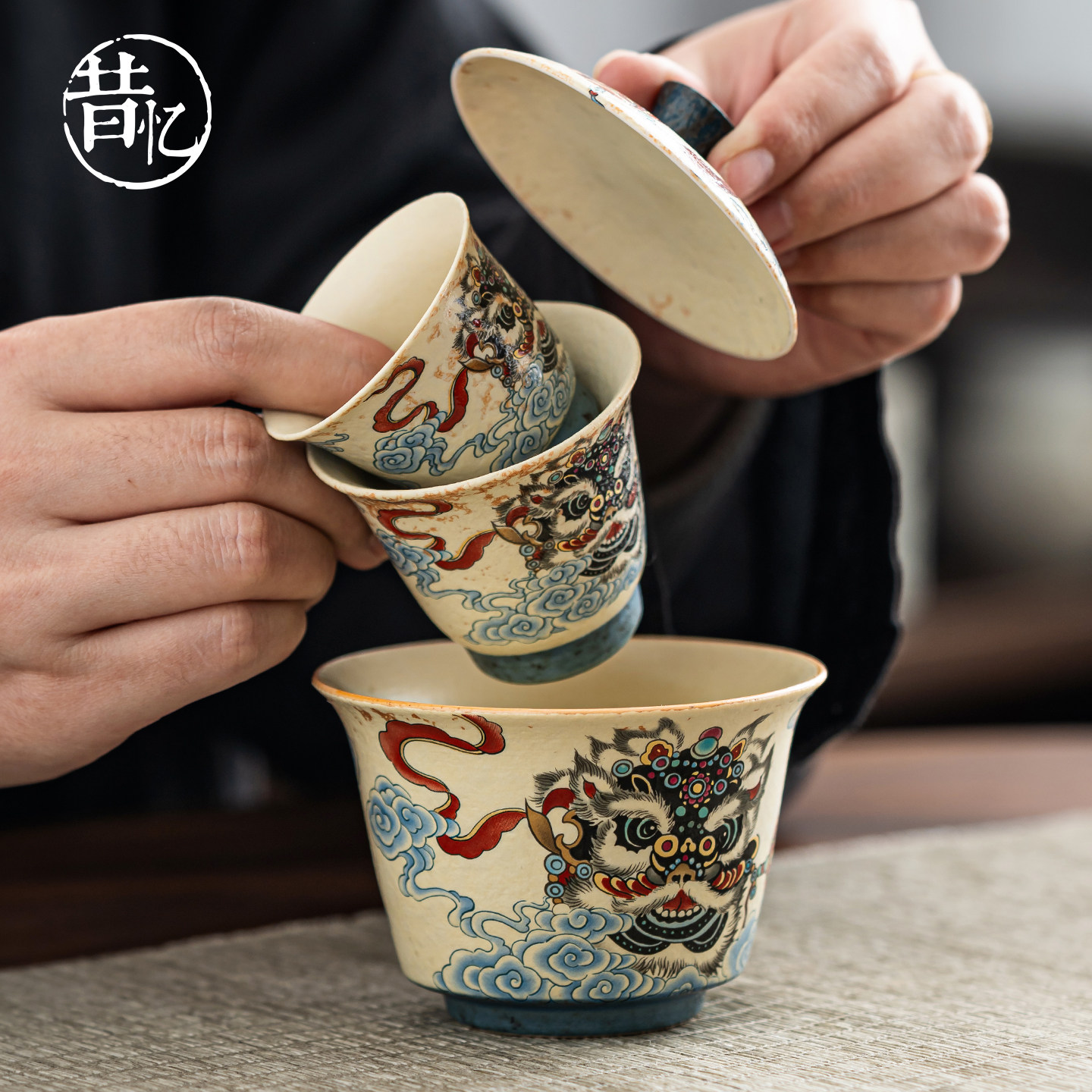 国风旅行茶具套组可携式户外功夫茶具一人饮快客杯盖碗茶杯携带包