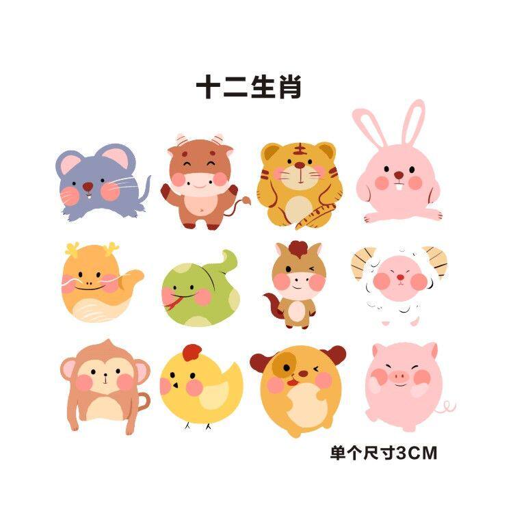 kids儿童纹身贴 玩具总动员组合 十二生肖卡通图片