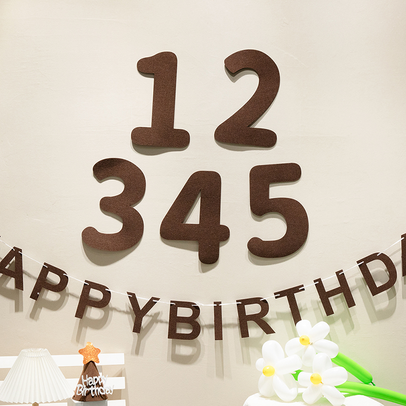 宝宝生日装饰毛毡数字