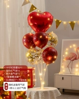 Рубиновый красный настольный поплавок типа A + 18-дюймовое красное сердце + лампа из медной проволоки * 1 (купите 5, получите 1 бесплатно)