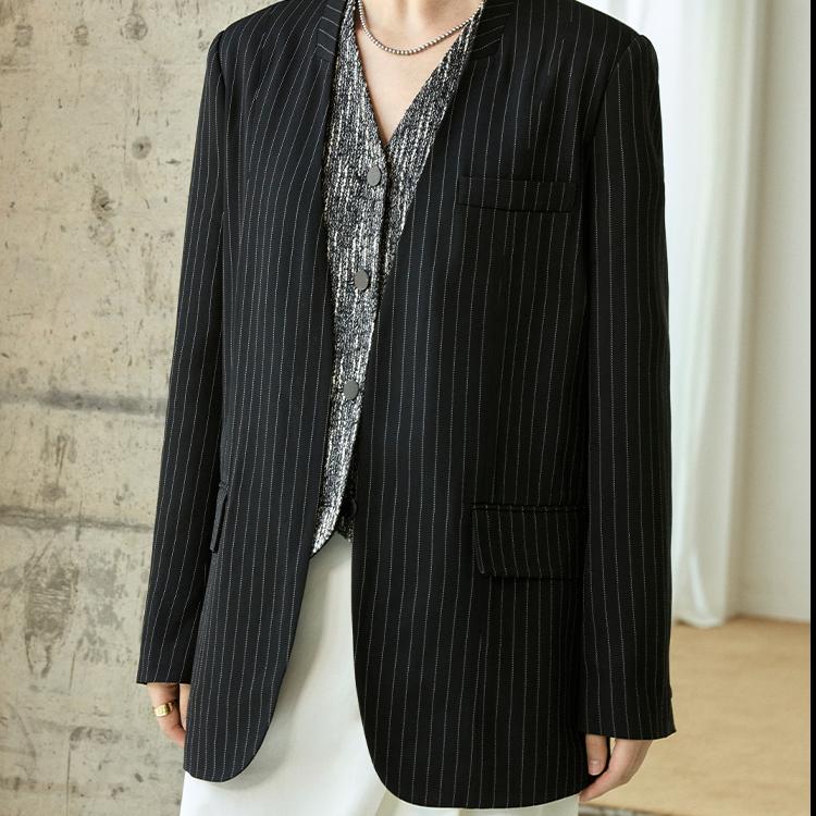 miss fantasy 色织条纹西装外套FCE3SUT176