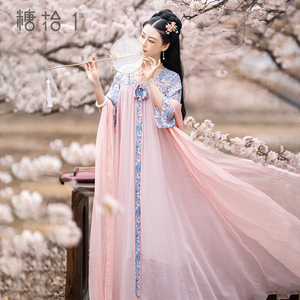 现货【小桃枝上】原创自制汉服女中国风改良襦裙仙气连衣裙春夏季