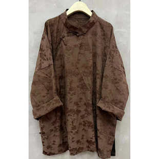 小红分享-古蘭木斜襟盘口宽松气质款中式上衣7154