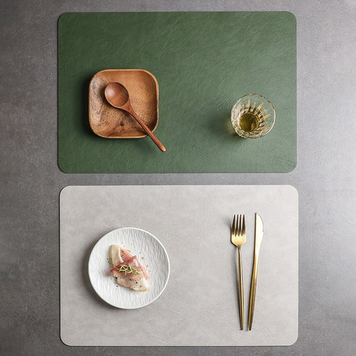 防水耐热隔热垫双面皮革餐垫轻奢