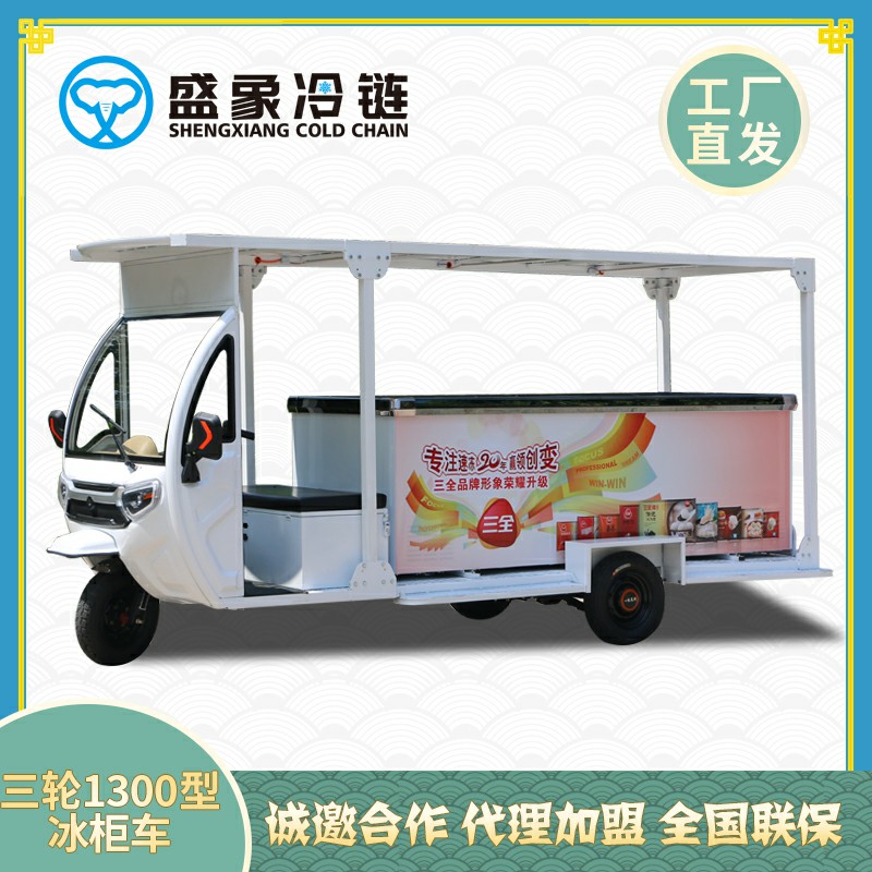 冷藏车冷饮运输新鲜水果批发电动三轮车冷链冰糕摆摊冰车移动冰柜