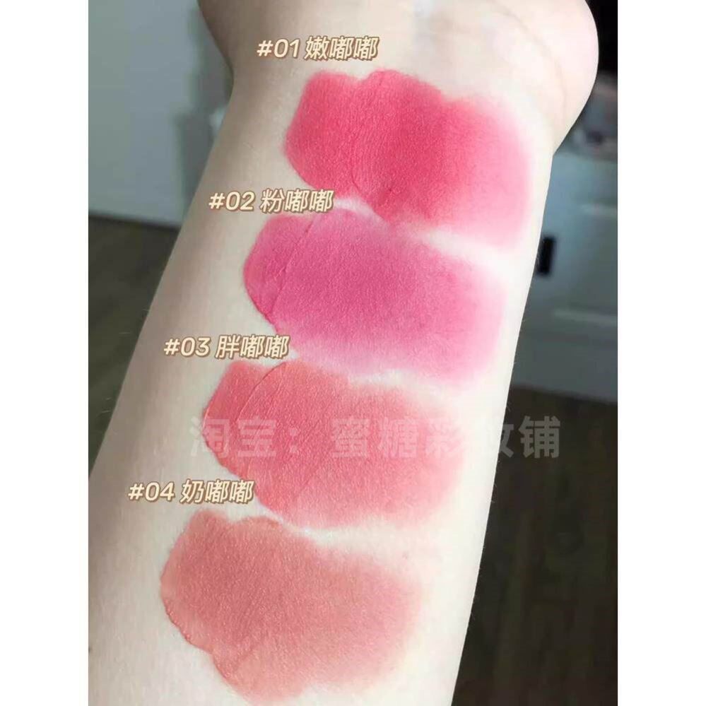 真的受不了这么嫩干嘛！蜜桃粉色奶糕唇霜唇釉口红Mikko联名唇泥