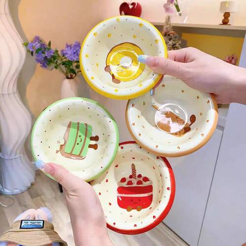 茶语甜心少女心釉下彩蘸料碟