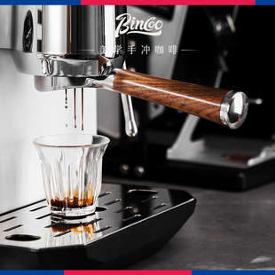Bincoo意式咖啡机手柄胡桃木百胜图格米莱无底镂空双耳三耳58mm