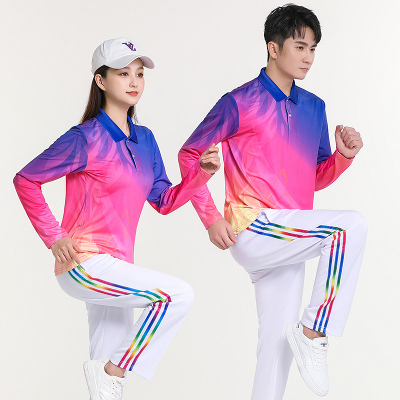 新款运动服三件套女春秋健身操广场舞运动套装团体柔力球出场校服