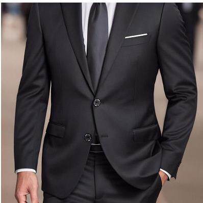 Mens Solid Color Blazer Pants Twopiece Set Slim Business