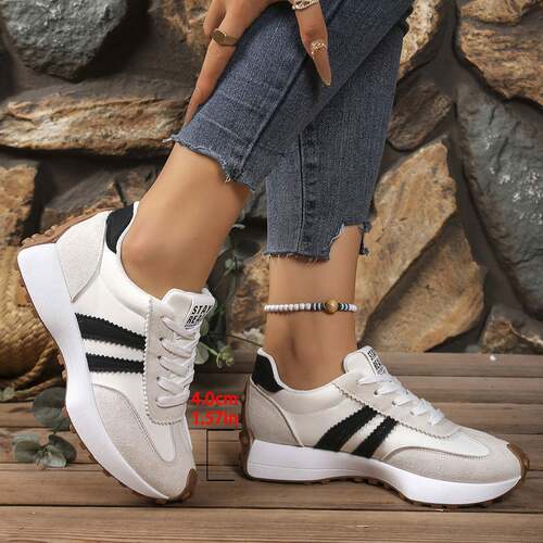 Womens sports patch sneakers casual walking shoes textiles