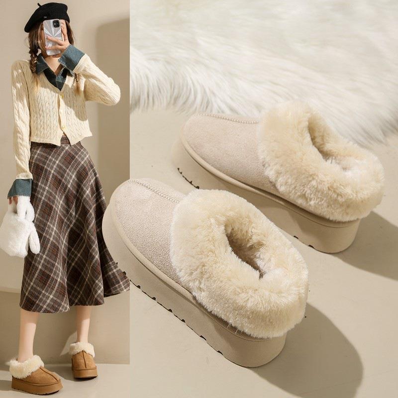 皮毛一体毛毛鞋雪地靴女2025新款冬加绒冬季加厚厚底保暖面包棉鞋