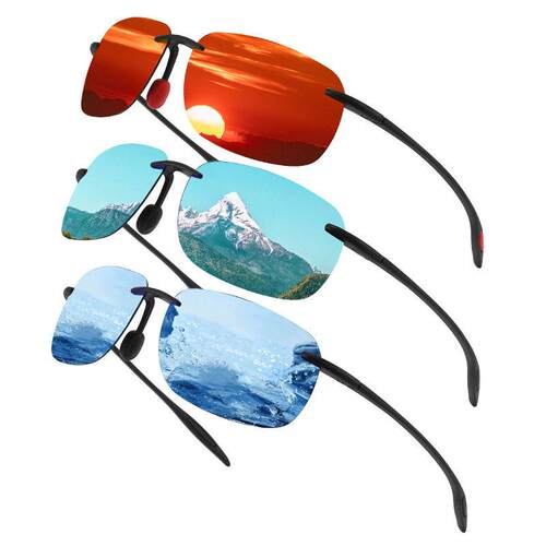 Ultralight TR90 Rimless Frame Polarized Sports Sunglasses