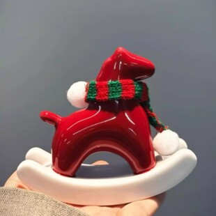2026红色小马摆件新年装饰陶瓷摇摇马创意吉祥物氛围场景布置新款