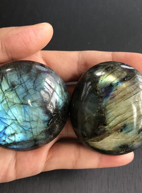 2026天然水晶月光石拉长石把玩件摆件拉长石原石打磨手把件水晶矿