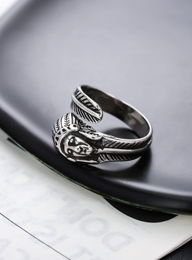 2026印第安风格戒指男不掉色开口可调节复古设计指环女高级百搭饰