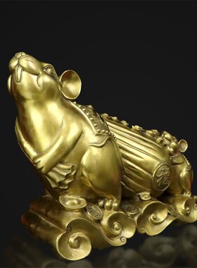 2026纯铜老鼠布袋铜鼠生肖吉祥动物摆件室内客厅桌面招财纳福摆放